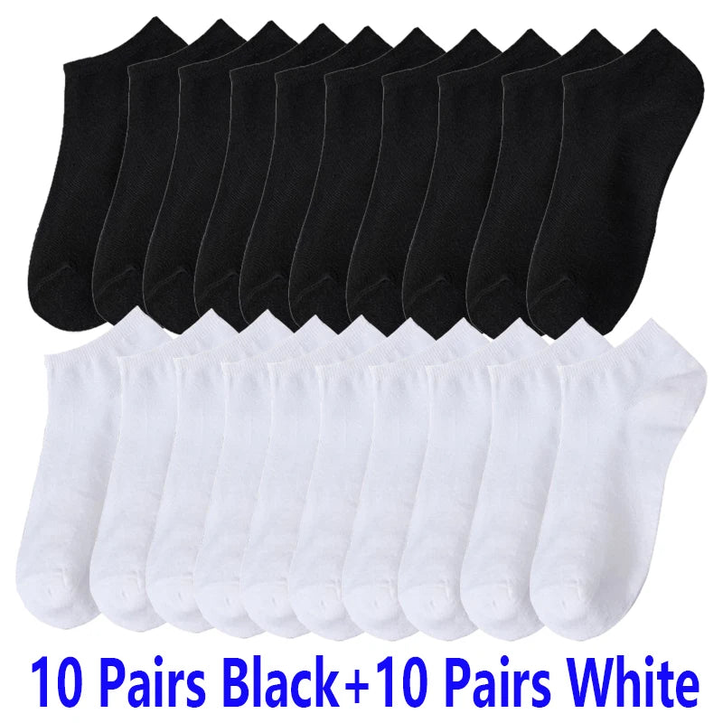10/30/50 Pairs Summer Boat Socks For Men Non-slip Silicone Invisible Cotton Socks Breathable No-Show Slippers Sport Ankle Socks
