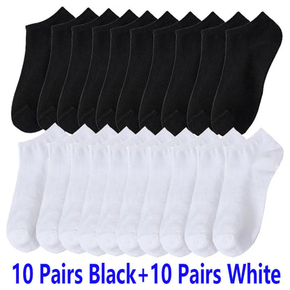 10/30/50 Pairs Summer Boat Socks For Men Non-slip Silicone Invisible Cotton Socks Breathable No-Show Slippers Sport Ankle Socks