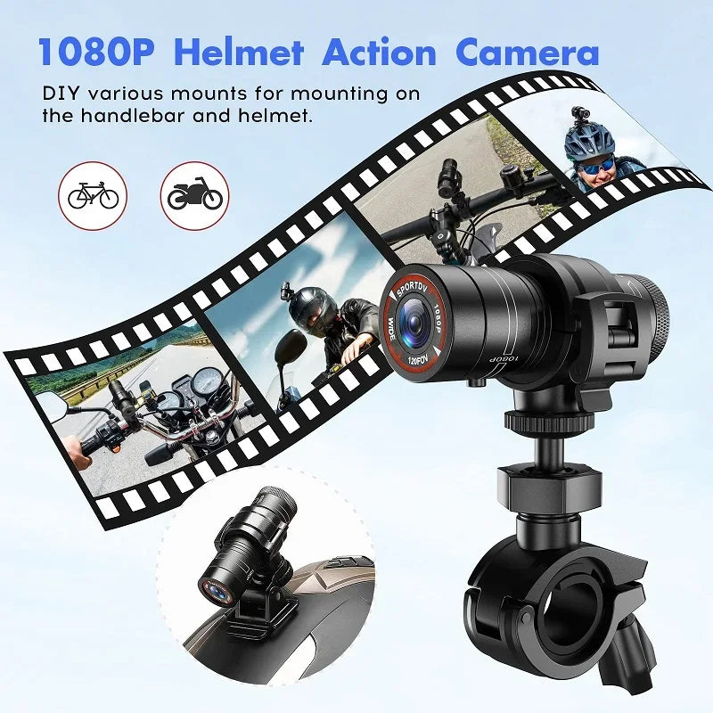 FHD 1080P Mini Camera Sport DV Action Sports Camera Flashlight Helmet Video Ideal For Bike Cycle Motorcycle Waterproof Camcorder