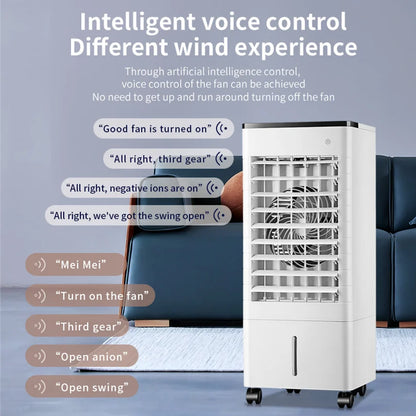 High-end Cooling Fan For Home And Car Use, Smart Vertical Circulating Air Cooler With Voice Remote Control