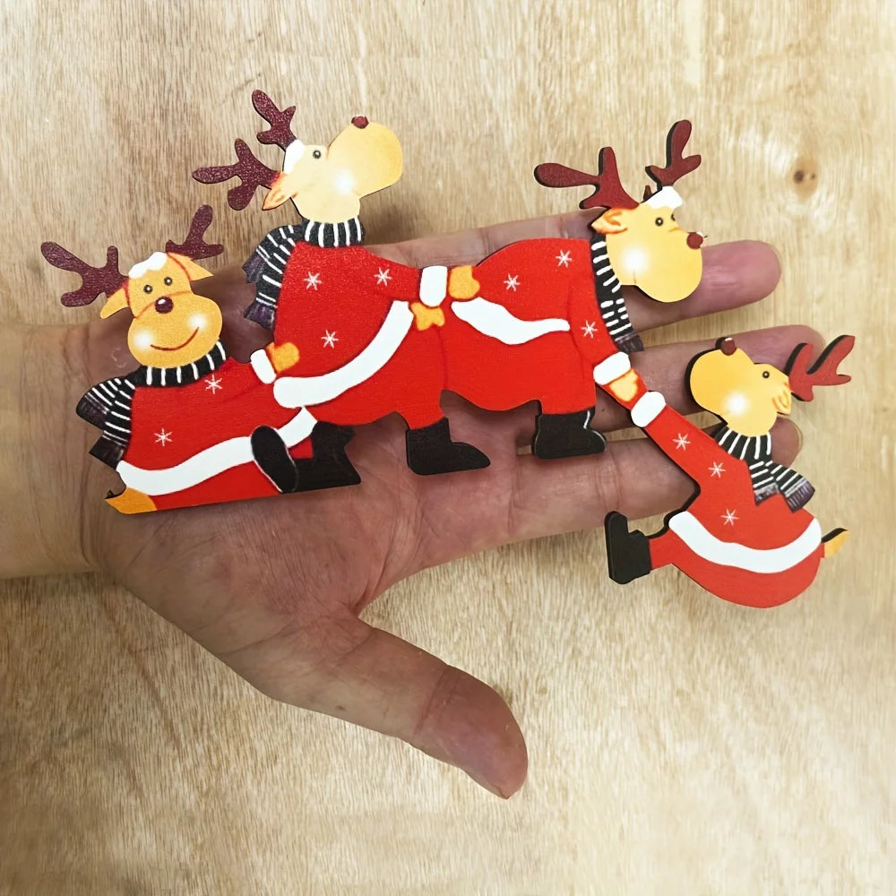 Christmas Door Frame Decoration Santa Claus Wooden Christmas Decorations Happy New Year 2027 Door Frame Trim Wood Xmas Decor