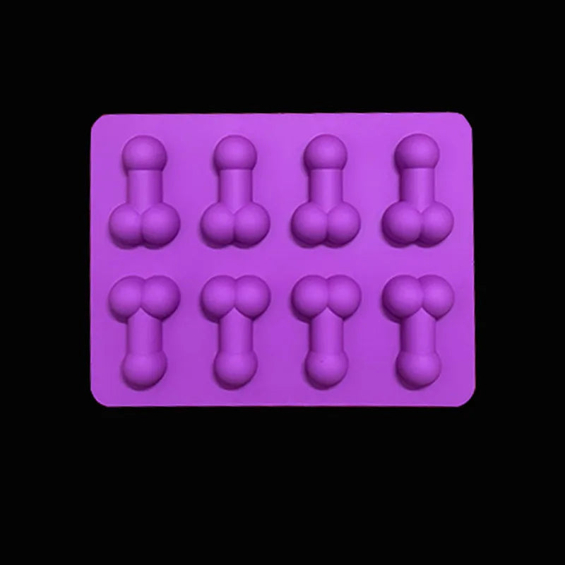 Creative Silicone Ice Mold 8 Grid Ice Cube Tray for Whiskey Cocktail Novelty Food Grade Flexible with Lid Kitchen Tool