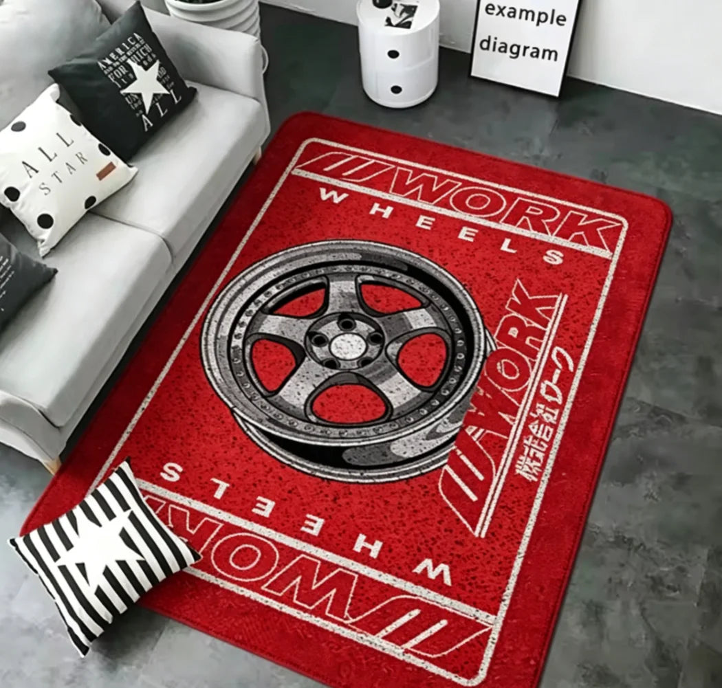 Entrance Doormats Work Wheel Hub - Non-slip Bedroom Mat for Hallway Kitchen Floor Car Boot Carpets Room Decor Bathroom Rugs