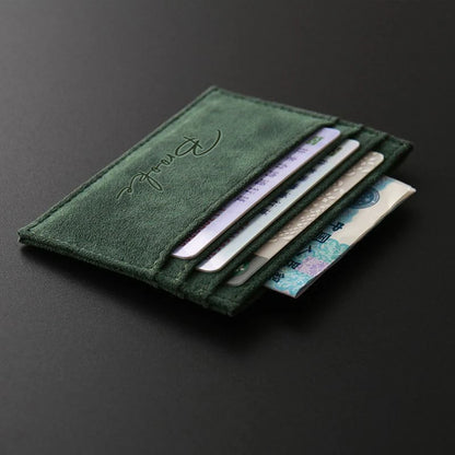 Customizable 3D Laser Engraved Name Personalized Women Men Wallet PU Faux Leather Fashion Design Simple Lightweight Card Wallet
