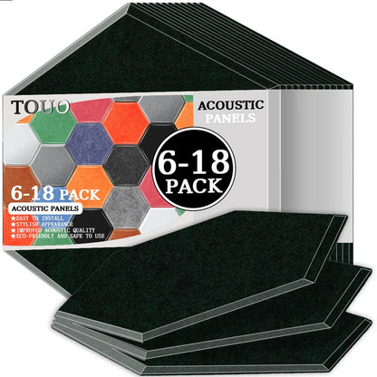 TOUO Acoustic Panel 6/12/18 Pcs Offices Acoustic Treatment Flame Retardant Ceiling Material Sound Insulation Wall Panels