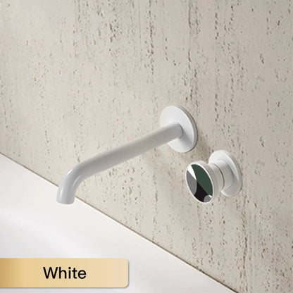 Modern luxury gun gray brass bathroom faucet with wall mounted design, cold and hot dual control, simple basin faucet