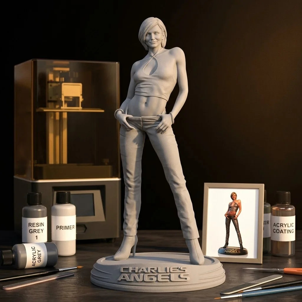 1/24 1/18 1/12 Charlie's Angels Unpainted Unassembled 3D Printing Model Garage Kits  (Requires Painting and Assembly)