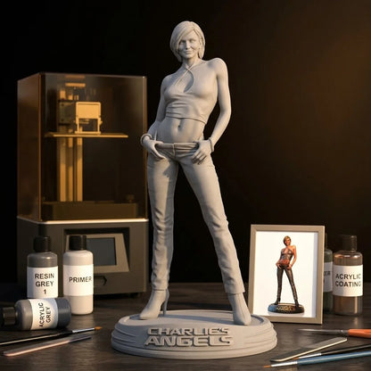 1/24 1/18 1/12 Charlie's Angels Unpainted Unassembled 3D Printing Model Garage Kits  (Requires Painting and Assembly)