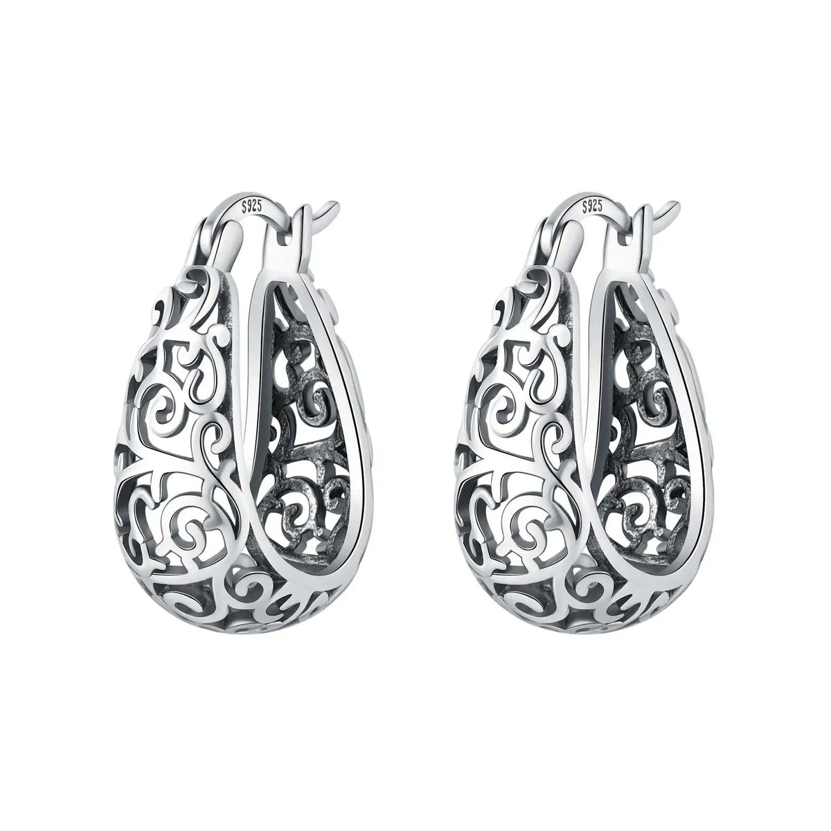 PANPOKI Original 925 Sterling Silver Beautiful Tulip Flower Earrings Women Hoop Earring Anniversary Jewelry Trendy Gifts