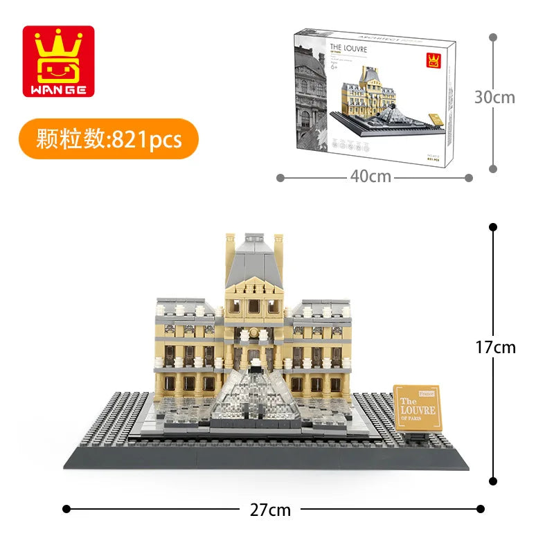 WANGE City Architecture Sydney Opera Santorini Building Blocks Chamartin Stadium Mosque Assembled Model Collection Toys For Gift