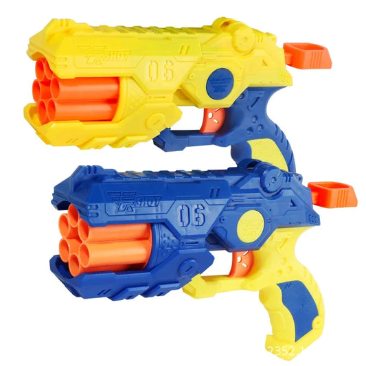 4/6-Shot Manual Soft Bullets Toy Gun Kits Long Range Dart Blaster Outdoor Shooting Game Toy Gun and Accessories Gift Set