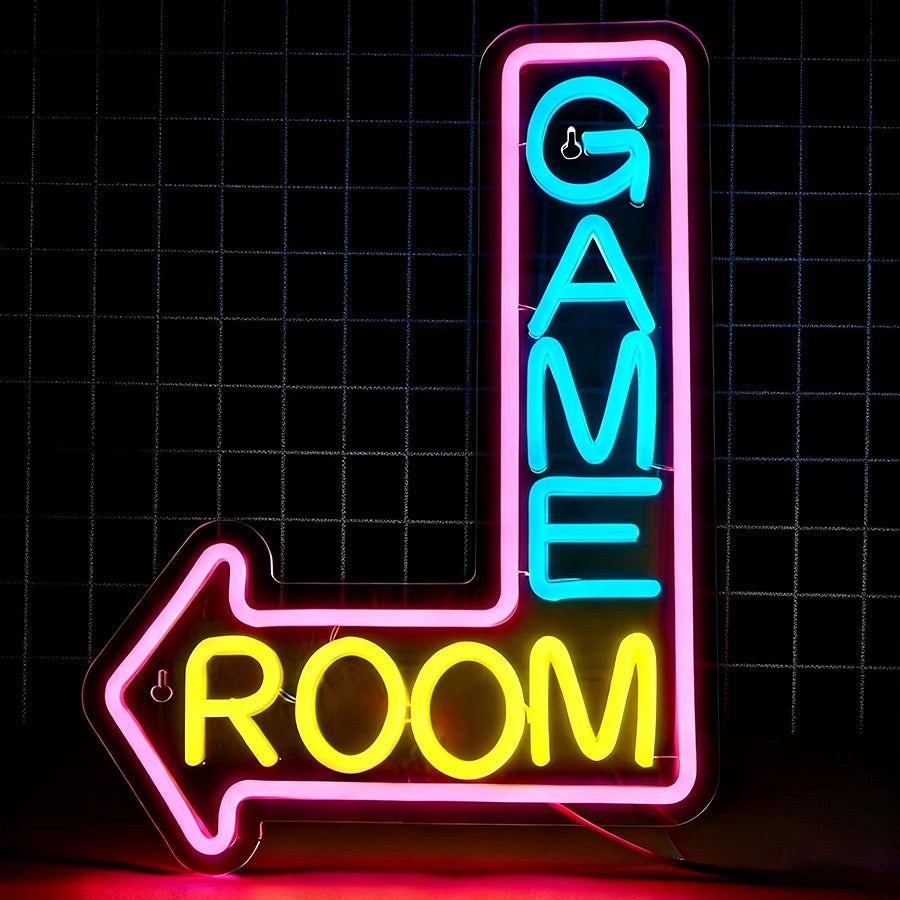 Game Neon Sign Gaming LED Neon Lights for Wall Decor USB Light Up Signs for Game Room Man Cave Teen Boy Bedroom Decorations Gift
