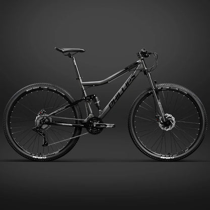 Soft Tail Mountain Bike, Dual Shock Absorbing Cross-Country Mountain Bicycle,Downhill Bicycle Double Disc Brake, 24/27/30 Speed,