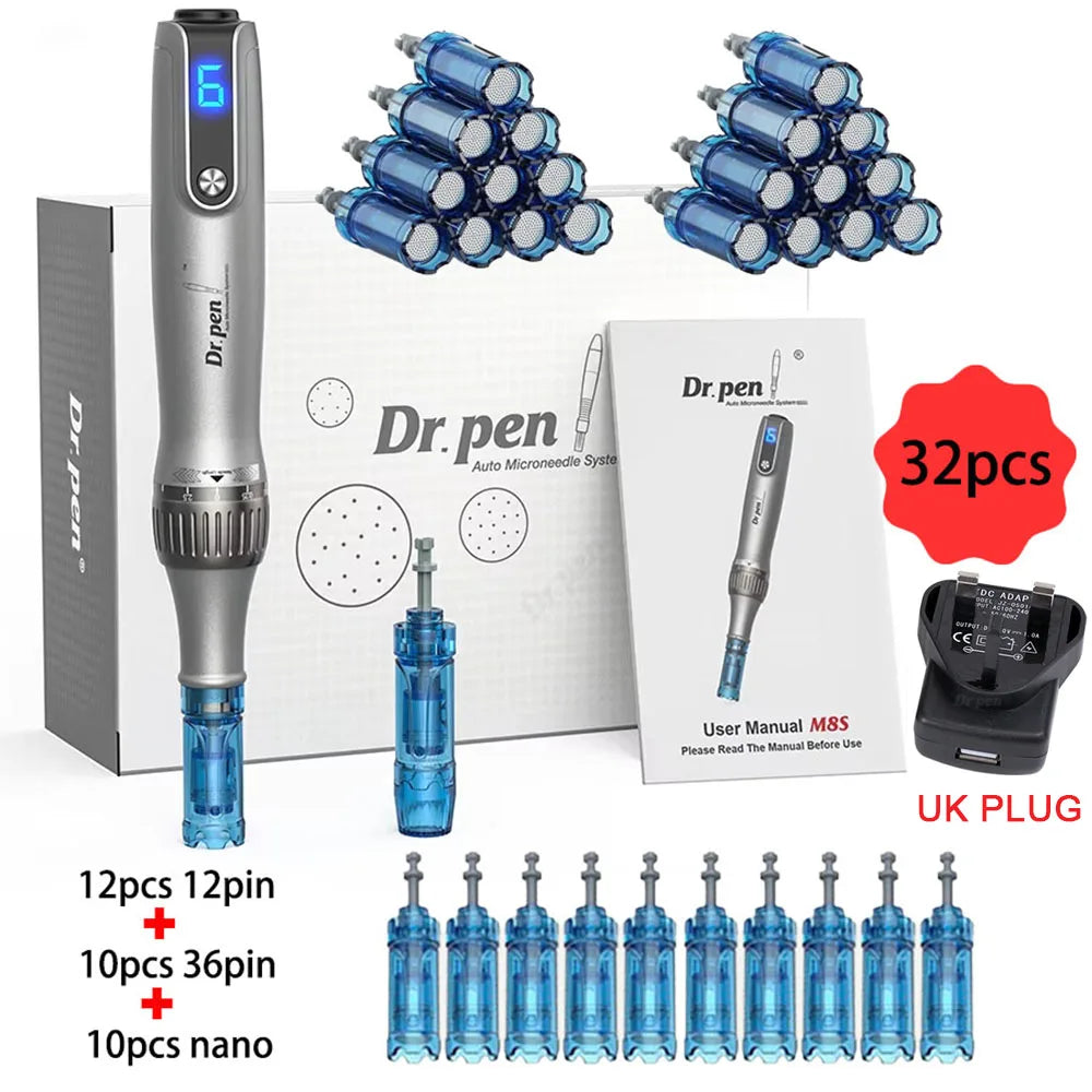 Dr Pen Ultima M8S-W With Needles gifts Wireless Professional MTS Derma Pen For BB Glow Beauty Salon Machine needle length 0.25mm