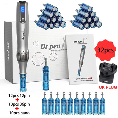 Dr Pen Ultima M8S-W With Needles gifts Wireless Professional MTS Derma Pen For BB Glow Beauty Salon Machine needle length 0.25mm