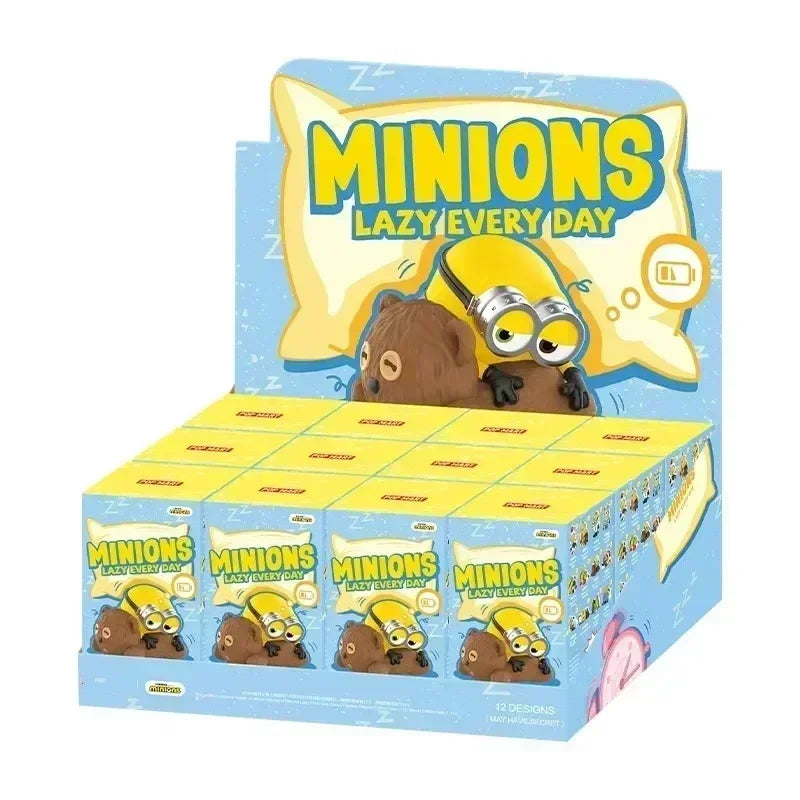 POP MART Minions Lazy Every Day Series Original Blind Box Surprise Mystery Box Cute Anime Action Figure Ornaments Figurines