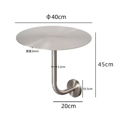 Wall Mounted Floating round Table Stainless Steel Space Saving for Small Living Room Bedroom Coffee Shop Dining Table Design