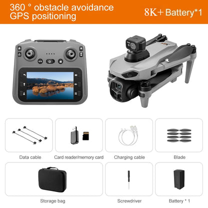 Lenovo V916MAX Professional 8K Drone HD Dual Camera Remote control with large screen, 5G WIFI FPV Foldable Quadcopter RC Dron