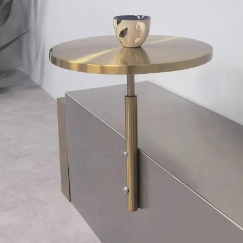 Modern Minimalist Stainless Steel Hang on Bar Table Compact Counter Space Saving Corner Desk for Cafe Shop Rustproof