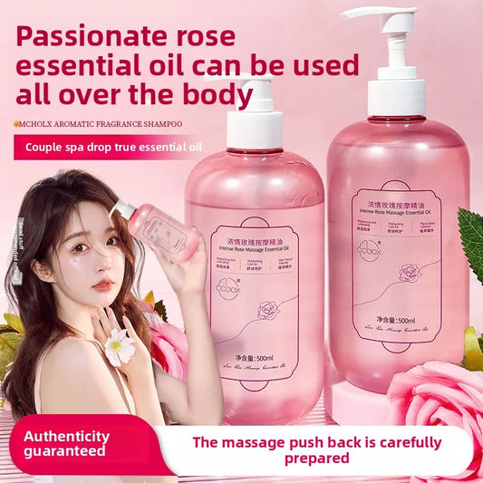 500ml Rose Massage Essential Oil Ginger Soothing Essential Oil Couple Spa Massage Leave-in Body Massage Essential Oil