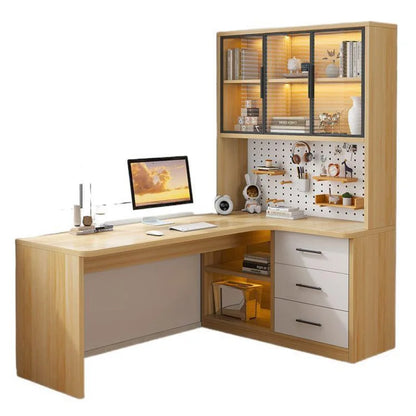 L Shaped Bookcase Integrated Computer Desk Corner Student Bedroom Home Simple Office Writing Desktop E-sports Computer Table