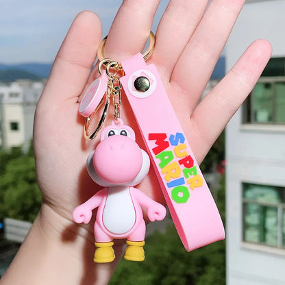 Mario Keychain Mario Bros Luigi Figure Toad Yoshi Bowser Action Figure Model Cartoon Bag Doll Pendant Toys Gift