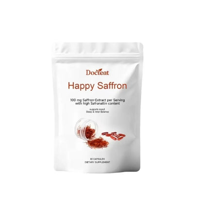 Saffron Extract Capsules for Mood Relaxation 100mg Per Serving High Safranal Saffron Raise Sleep Quality Stress Relief 60 Count