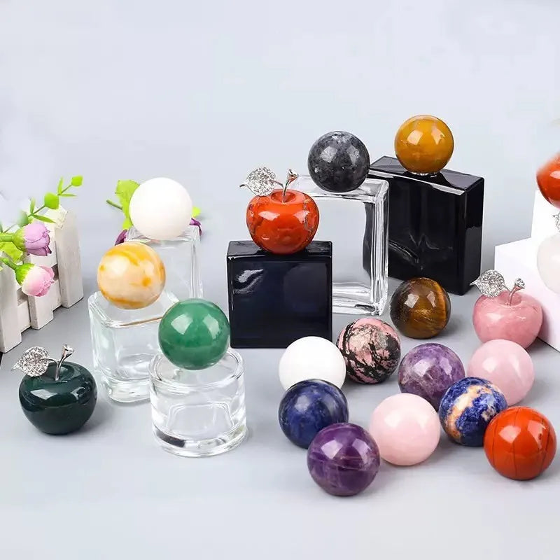 16mm Natural Crystal Ball No Hole Beads, Polished Agate Gemstone Sphere Bulk for DIY Jewelry Crafts Home Decor Gifts