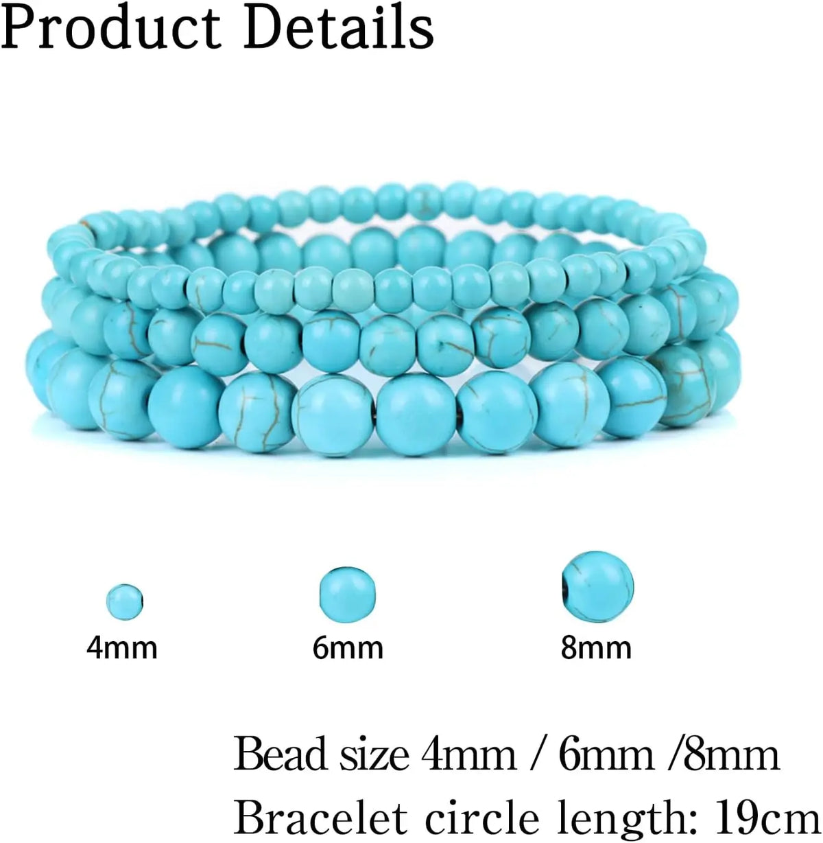 3 Pcs/set Healing Crystal Bracelets for Women 4 6 8mm Natural Stone Beaded Stretch Bracelet Amethyst Indian Agates Jewelry Gifts