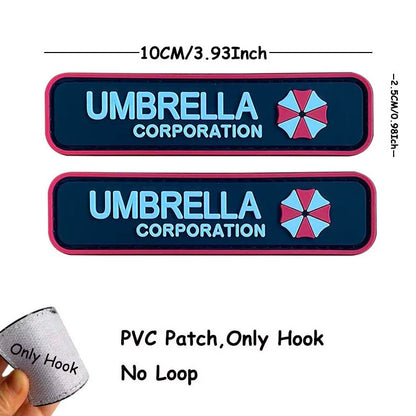 1PC,2PCS/ Umbrella Corporation PVC Rubber Morale Emblem,Biohazard Insignia Applique Embroidered patches,Tactical Backpack Badges