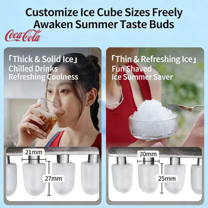 Coca Cola Electric Ice Maker Multi-functional Automatic Ice Making Machine for Home Kitchen Office Portable Ice Machine