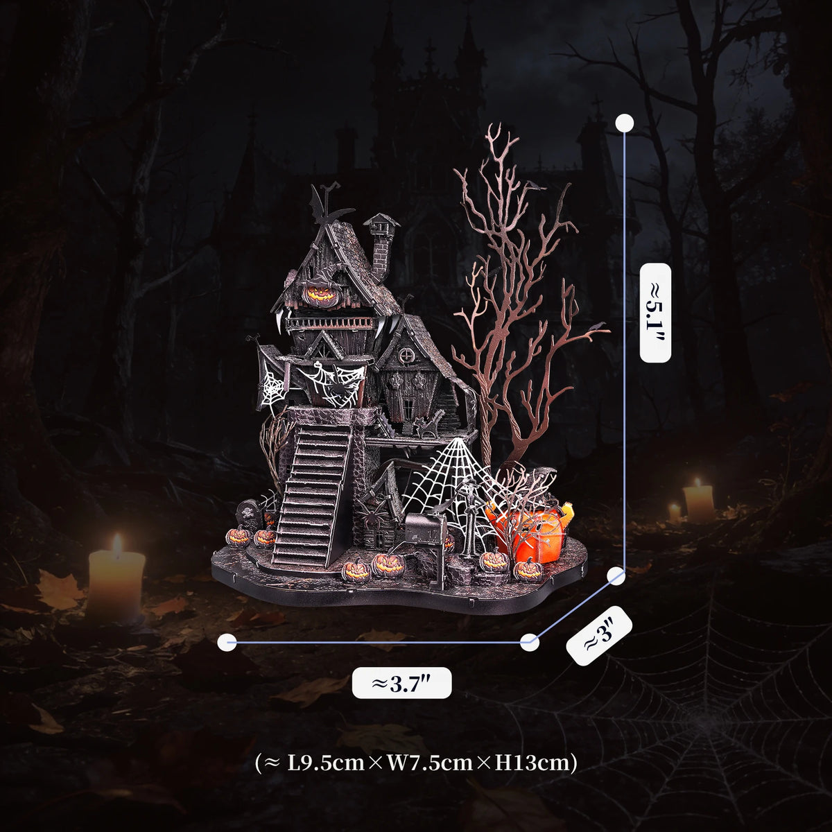 Piececool 3D Puzzles for Adult Shadowvale Manor Puzzles 3D Metal Model Kit Building Blocks for Halloween Decoration Best Gift