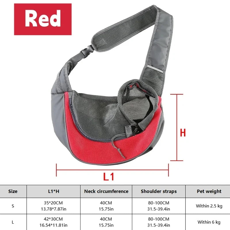 Cat/Dog out backpack,Dog Sling Carrier Breathable Mesh Travel Crossbody Bag For Puppy Cat Hiking Camping