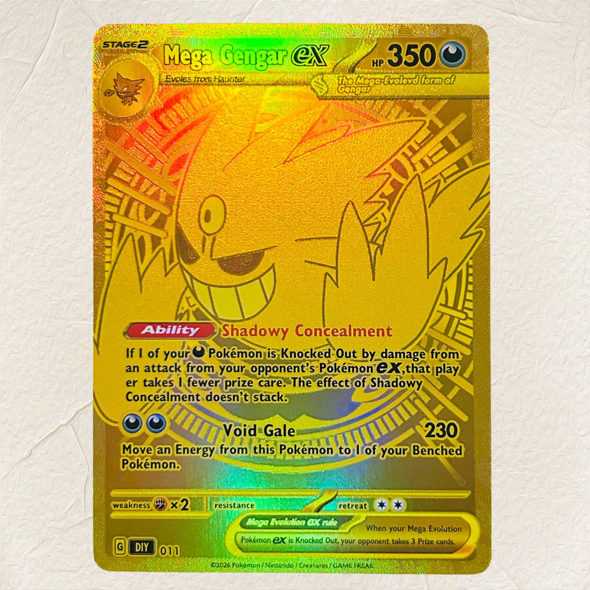 DIY Mew EX 012 Gold Foil Texture Cards English Version Collectible Grade Premium Anime Collection Cards