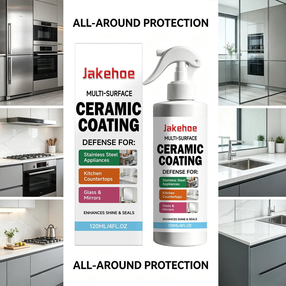 Multi-surface Ceramic Coating Spray Enhance Shine Repel Stains Waterproof & Scratch-Resistant Prote Care Long-Lasting Protection