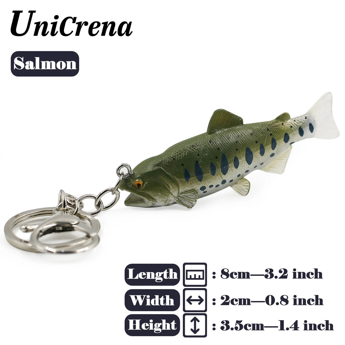 Fish Keychain Creative Handmade Fish Model Key Ring Trout/Snapper/Tuna/Salmon/Bass Keychain Fishing Themed Key Holder Accessory