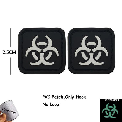 1PC,2PCS/ Umbrella Corporation PVC Rubber Morale Emblem,Biohazard Insignia Applique Embroidered patches,Tactical Backpack Badges