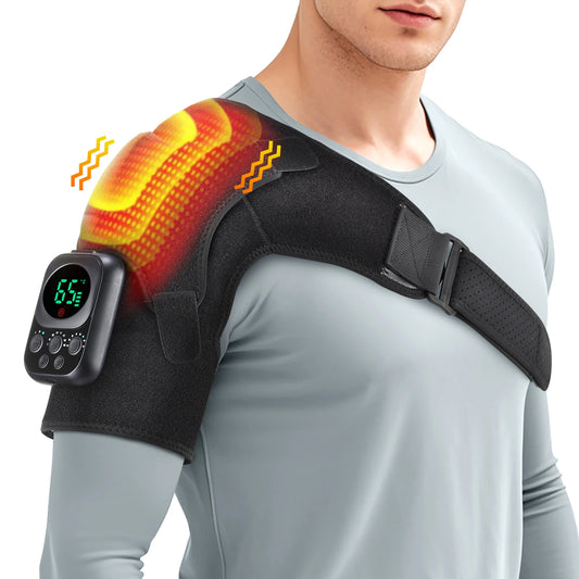 Electric Shoulder Brace for Men & Women, Shoulder Heated Pad Support Mobile Control, Relax Muscles Promote Blood Circulation