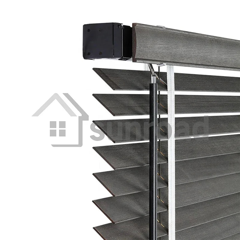 Custom-made PVC Fauxwood Venetian Window Blinds Wood Shutters Basswood Paulownia Wood Window Blinds Smart HOME DECOR