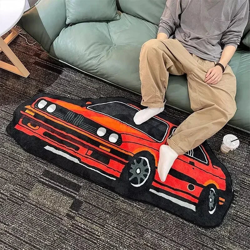 VIKAMA Car BMW M3 Supra Themed Rug Boys Room Soft Plush Floor Mat Bedroom Play Mat Kids Gift