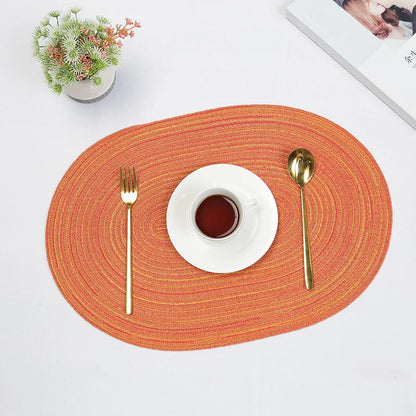 1/4/6/10PCS Oval Table Mats Braided Placemats for Dining Tables Natural Woven Oversized Place Mats Set 테이블매트 салфетки на стол