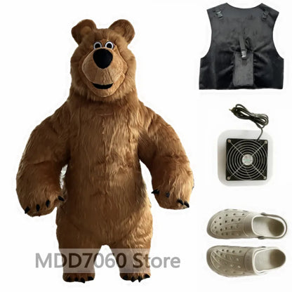 Brown Bear Inflatable Clothing Inflatable Halloween Christmas Party Role-Playing Clothing White Bear Inflatable Mascot Clothing
