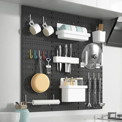 DIY Pegboard Accessories No Punching Kitchen Organization Shelf Storage Box Hooks Wall Organizer Crafts For Garage Room