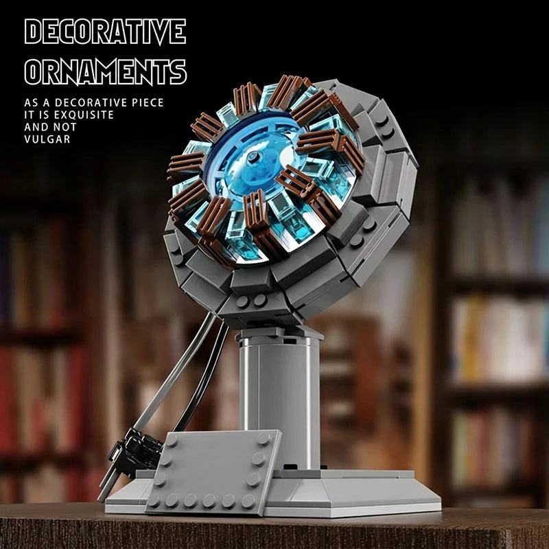 Superheroes MOC Building Blocks Sets Iron Core Reaction Furnace Creative Bricks Building Toys for Adult Gifts Room Decoration