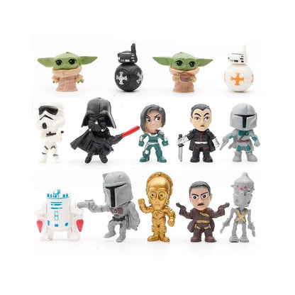 14pcs/16pcs/ set Star Wars Mandalorian Cute 4cm Figure Toys