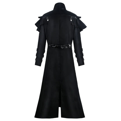 Vintage Medieval Long Trench Coat Gothic Double Breasted Jacket Men's Steampunk Overcoat Victorian Cosplay Tailcoat