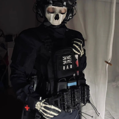 Airsoft Call of Duty 19 COD Ghost Nightwar Style Plate Carrier Chest Equipment Set Tactical Vest Full Set for Outdoor Cosplay