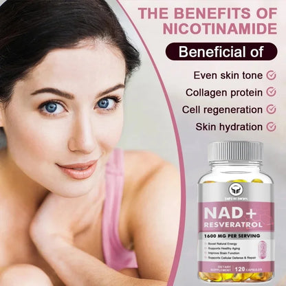 NAD Supplement, 1600mg - Liposomal NAD+Supplements Resveratrol, Nad Plus Promotes Supplements