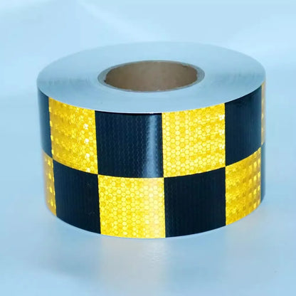 PVC Reflective Sticker Square Grid Checkered Pattern Reflector Tape Red Yellow Fluorescent White Reflect Film For Truck Car Road