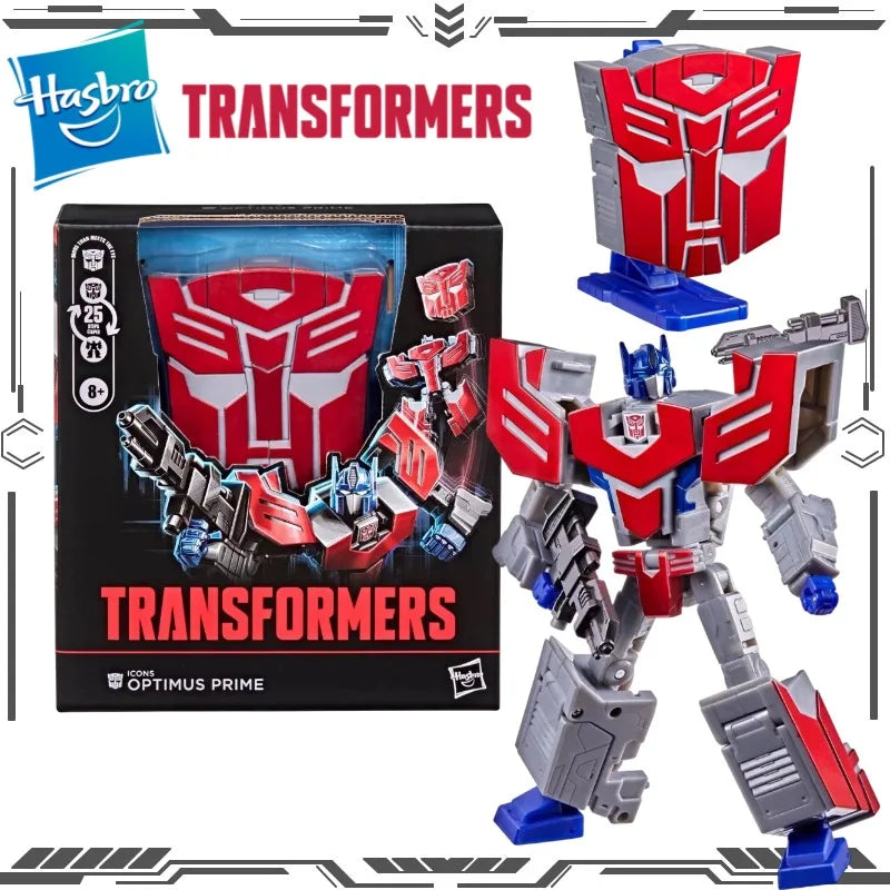 Hasbro Original Transformers Icons Voyager Class Optimus Prime Autobot Symbol Convertible Collectible Action Figure